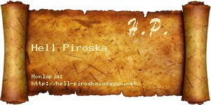 Hell Piroska névjegykártya