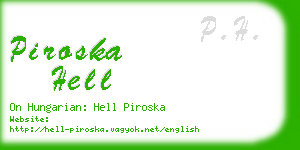 piroska hell business card